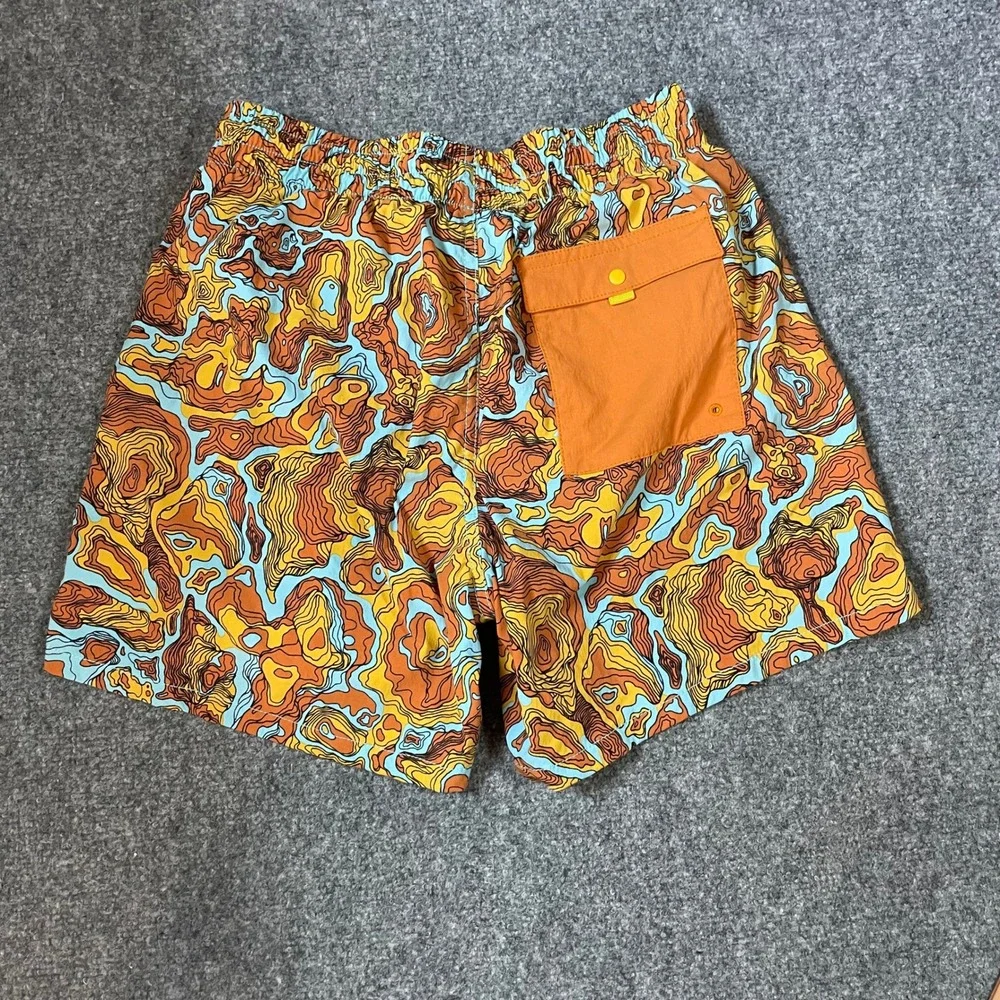 Cotopaxi Swim Shorts Small Orange Topographic Map Print Drawstring 5
